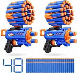 ZURU X-SHOT INSANITY MICRO 2 PISTOLETY NA PIANKOWE RZUTKI 48 STRZAŁEK