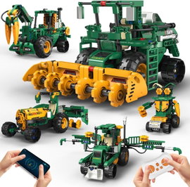 PENGBU RC KLOCKI 5W1 TRAKTOR ROBOT KOMBAJN ZDALNIE STEROWANY APLIKACJA