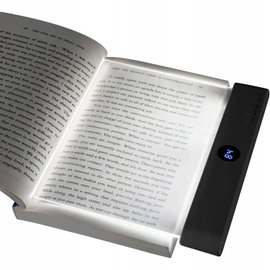 LAMPKA DO CZYTANIA KSIĄŻEK PŁASKA LED PANEL TIMER 3 BARWY USB-C CZARNA
