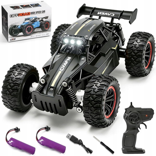 SAMOCHÓD RC TERENOWY 1:16 METALOWA KAROSERIA LED 2,4 GHZ 2 AKUMULATORY