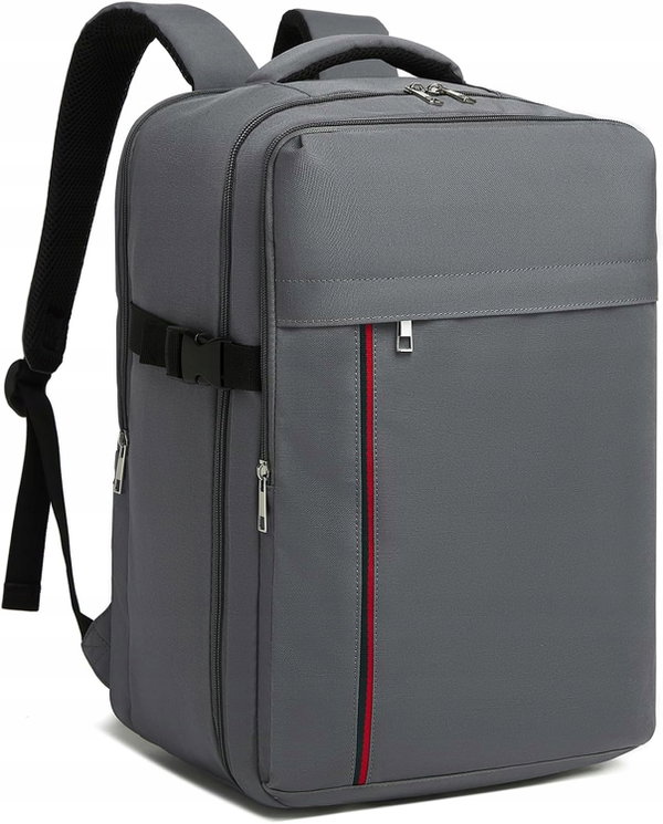 PLECAK KABINOWY KONO 40X25X20 20L RYANAIR, LAPTOP 15,6", USB, SZARY