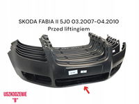 SKODA FABIA 2 II 5J0 2007-2010 PRZED LIFTEM ZDERZAK PRZÓD USZKODZONY