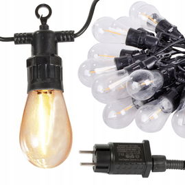GIRLANDA OGRODOWA ŁAŃCUCH ŚWIETLNY LAMPKI ŻARÓWKI 15 LED