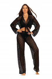 Komplet strój plażowy damski z siateczki koronkowy Self Lili R.40