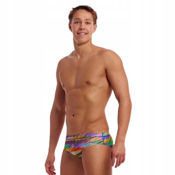 Kąpielówki męskie slipy na basen treningowe Funky Trunks Static Stack r.D4
