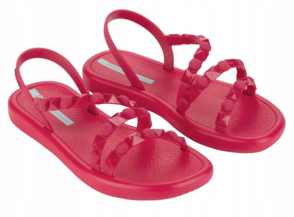 Sandałki damskie płaskie sportowe plażowe ozdobne tworzywo Ipanema Pink 39