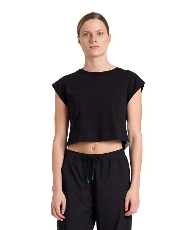 Koszulka damska top bawełniany sportowy okrągły dekolt Arena Crop Top r.S