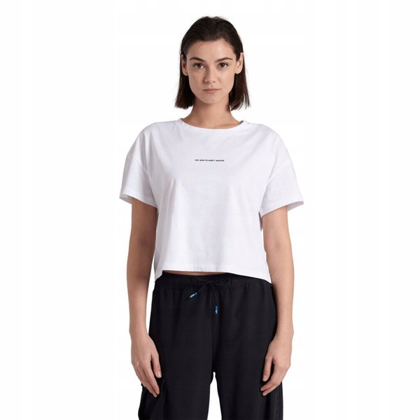 Koszulka damska top bawełniany sportowy okrągły dekolt Arena Crop Top r.S