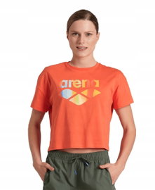 Koszulka damska top bawełniany sportowy okrągły dekolt Arena Crop Top S