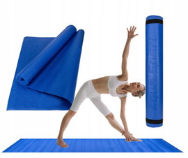 Mata do ćwiczeń jogi PVC antypoślizgowa Aqua-Sport Powerstrech Blue 0,3cm
