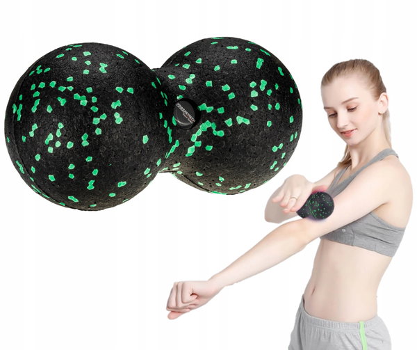 Duoball roller wałek do masażu Aqua-Sport Powerstrech EPP Black Green