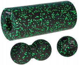 Zestaw EPP do masażu wałek piłka duoball roller gładki Aqua-Sport Green