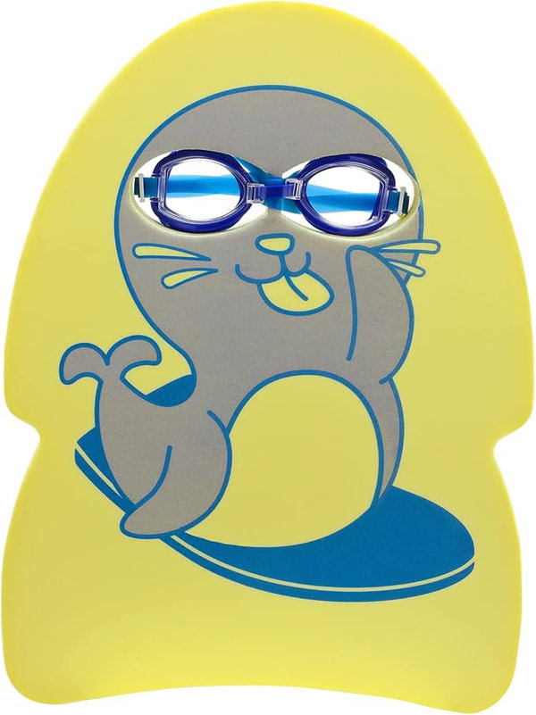 Deska do pływania dla dzieci okularki na basen treningowe Seal Yellow