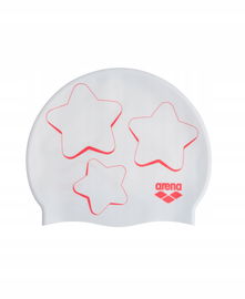 Czepek pływacki na basen silikonowy dla dzieci Arena Print Junior White