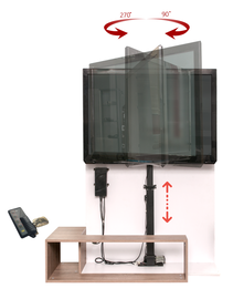Elektryczny podnośnik do telewizora obrotowy K-2 Rotolift Do 50 cali i 50kg