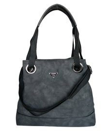 DUŻA CZARNA TOREBKA SHOPPERKA Z KIESZENIAMI I ZAMKIEM, MODNA TORBA SHOPPER