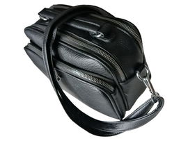 KUFEREK DAMSKI - CZARNA TOREBKA DAMSKA -  LISTONOSZKA NA RAMIĘ