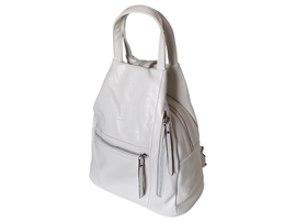 Damski, Plecak Modny Worek Na Ramię, Skóra Ekologiczna 6 Kieszeni, Biały