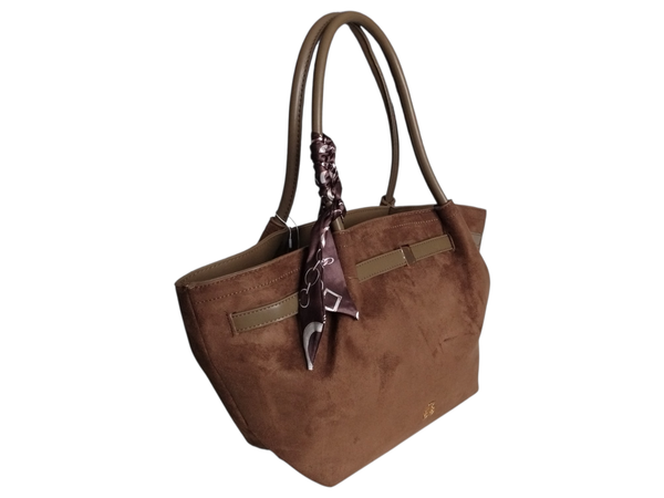 Torba Shopper, Duża Torebka Damska Na Ramię Z Dodatkowym Paskiem, Taupe