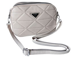 PIKOWANY KUFEREK DAMSKI - BEŻOWA TOREBKA DAMSKA -  LISTONOSZKA NA RAMIĘ