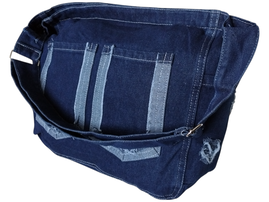 Torebka Damska Jeans, Worek Listonoszka na Ramie JEANSOWA Torba Materiałowa
