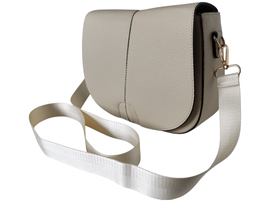 Torebka Damska, Modna Listonoszka na Ramię Beżowa, Miejska A5 (2 Paski)