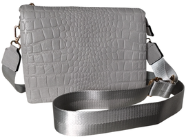 Torebka Damska, Stylowa Mała Listonoszka na Ramię Szara, Miejska