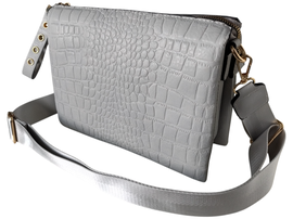 Torebka Damska, Stylowa Mała Listonoszka na Ramię Szara, Miejska