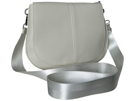 Torebka Damska, Mała Listonoszka na Ramię Biała, Miejska