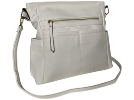 Torebka Damska Shopper z Przegrodą Duża Beżowa Torba na Ramię, Miejski Styl