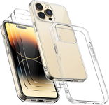 ETUI APPLE IPHONE 14 PRO PRZEZROCZYSTE SILIKONOWE PLECKI + 3X SZKŁO A2890