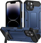 ETUI POKROWIEC DO APPLE IPHONE 13/14 NIEBIESKIE PANCERNE Z PODSTAWKĄ
