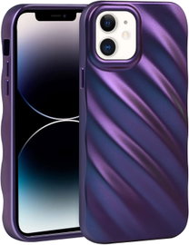 ETUI POKROWIEC DO APPLE IPHONE 11 SILIKONOWE FIOLETOWE OMBRE 3D WYTRZYMAŁE