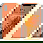 ETUI SILIKONOWE APPLE IPHONE XR CASE POMARAŃCZOWY Z MIKROFIBRĄ W ŚRODKU