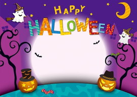 TŁO WINYLOWE FOTOGRAFICZNE 2,1x1,5m DYNIE HALLOWEEN FIOLET