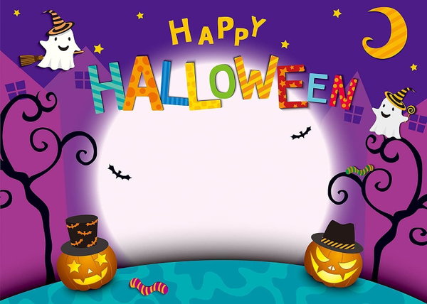 TŁO WINYLOWE FOTOGRAFICZNE 2,1x1,5m DYNIE HALLOWEEN FIOLET