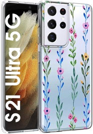 ETUI SILIKONOWE SAMSUNG GALAXY S21 ULTRA CASE W KWIATY ŁĄKĘ SM-G998
