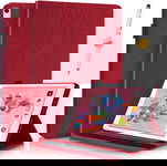 ETUI DO APPLE IPAD 10,2" 9/8/7 GEN SKÓRZANE CZERWONE Z KLAPKĄ +RYSIK