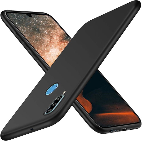 ETUI HUAWEI P30 LITE CZARNE MATOWE SILIKONOWE ELASTYCZNE MAR-LX1A
