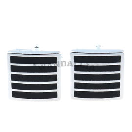 WANDALLIA Spinki do mankietów SP-MN-17 Kwadratowe Srebrne Klasyczne Męskie