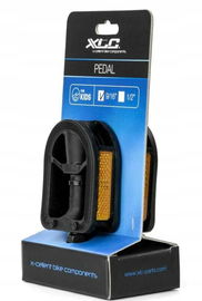 XLC pedały rowerowe dziecięce plastikowe 916 czarne z odblaskami