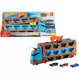 Hot Wheels Transporter Wyścigowych Aut Speedway Hauler 2m 6.5ft + 3 auta