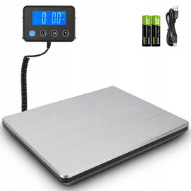 WAGA PLATFORMOWA 50G-200KG LCD DO PACZEK I BAGAŻU, TARA, PRECYZJA 10G INOX