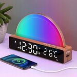 MOONLIGHT BOX Zegar Budzik Lampka nocna Stacja ładująca USB