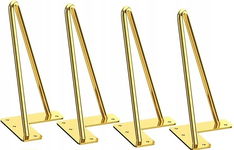 Nóżki meblowe/do mebli 20 cm, metalowe, ZŁOTE 4 SZT. szafka, biurko,