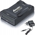 AMANKA Adapter Przetwornica sygnału wideo Scart na HDMI 1080p