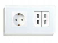 BSEED gniazdo Standard ue z ładowarką USB gniazdo ścienne 100V-240V biały