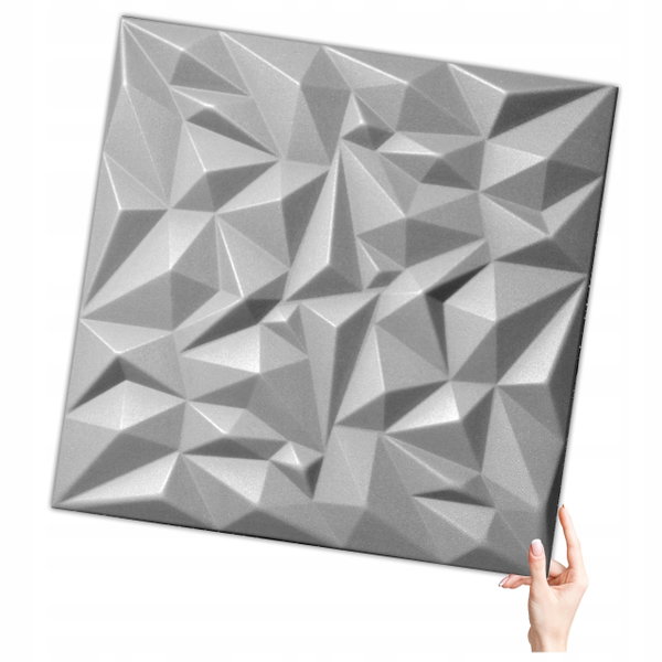Kaseton Ścienny Sufitowy 3D SZARE Panele Ścienne 50x50 0,25m2 AMETYST