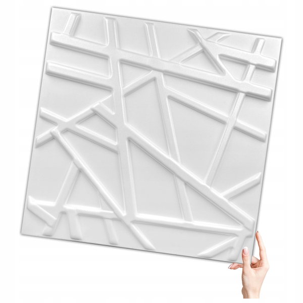 Kaseton Ścienny Sufitowy 3D Biały Panele Ścienne 50x50 0,25m2 LINE