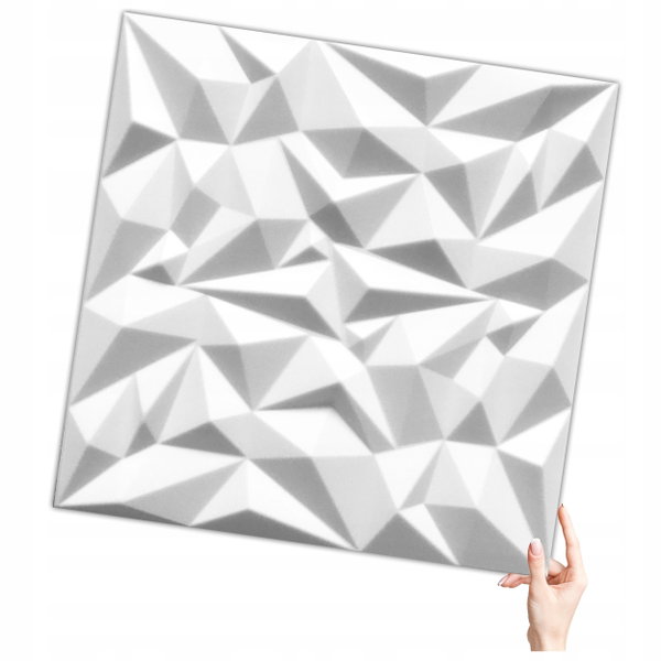 Kaseton Ścienny Sufitowy 3D Biały Panele Ścienne 50x50 0,25m2 AMETYST